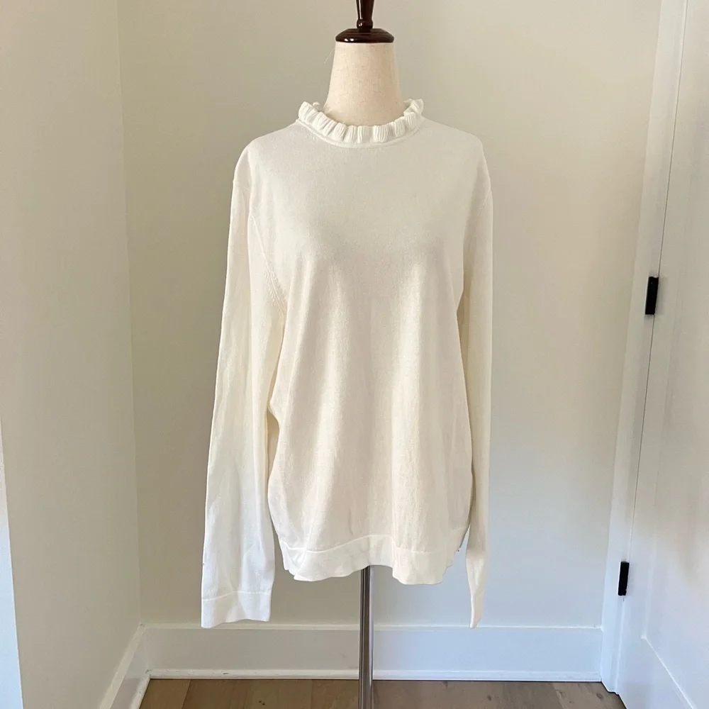 J.Crew factory 100% cotton waffle collar sweater top size XL NWT